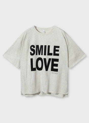 statement tee smile love | soft white melee