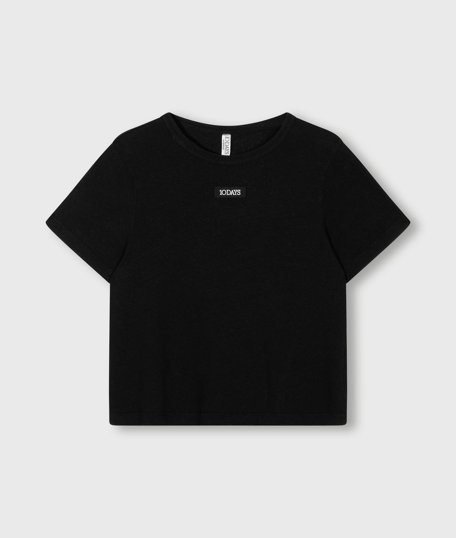 petite tee linen | black