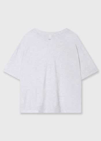crew neck tee logo | white grey melee