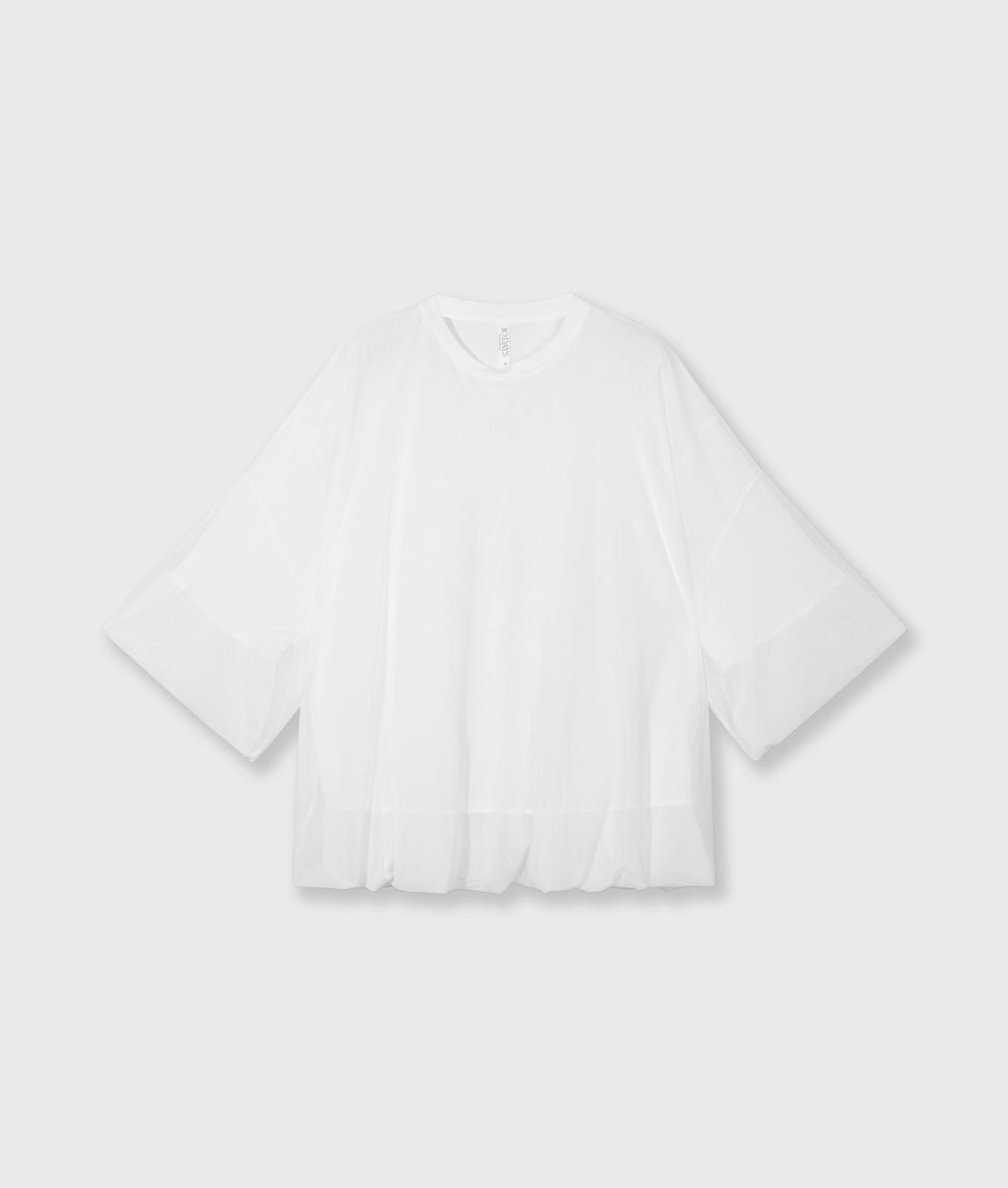 mesh balloon tee | ecru