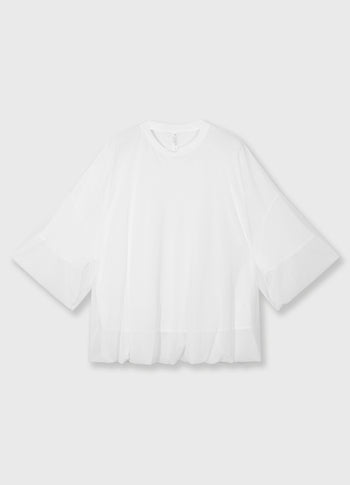 mesh balloon tee | ecru