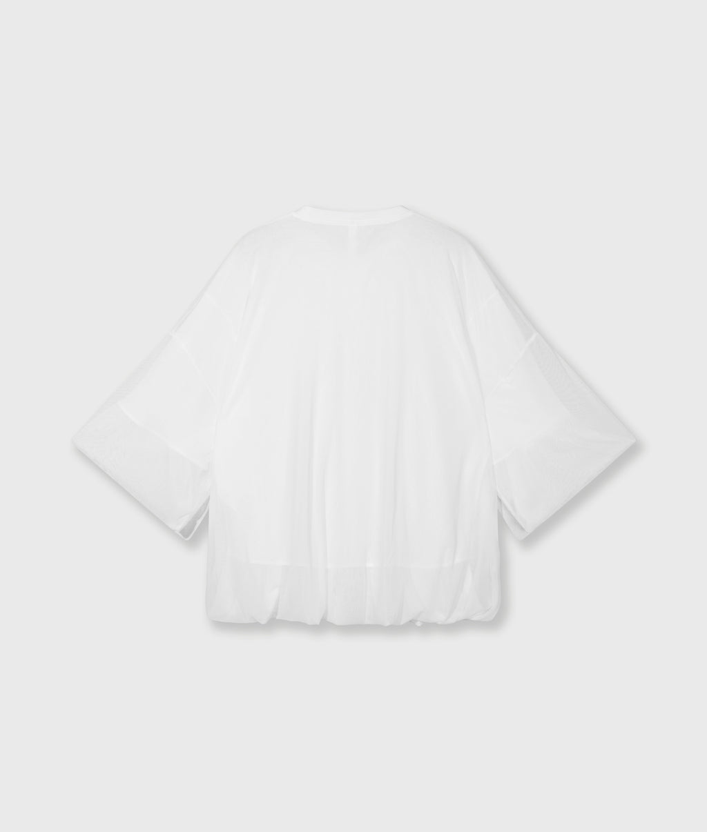 mesh balloon tee | ecru