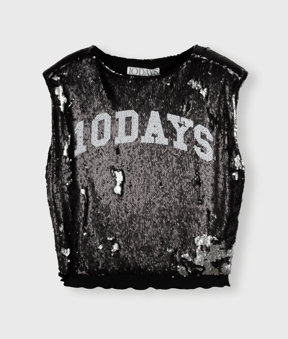 padded top sequins | black