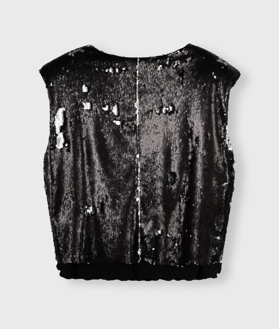 padded top sequins | black