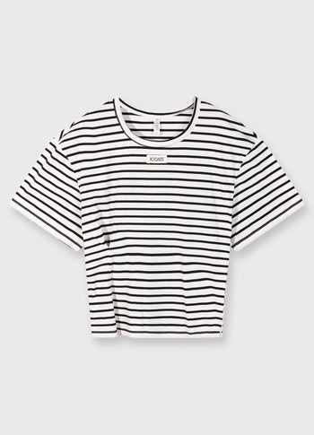 shortsleeve tee smock | ecru/black