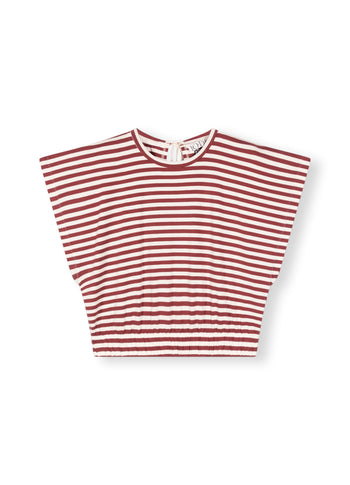 square tee stripe | warm white/burgundy