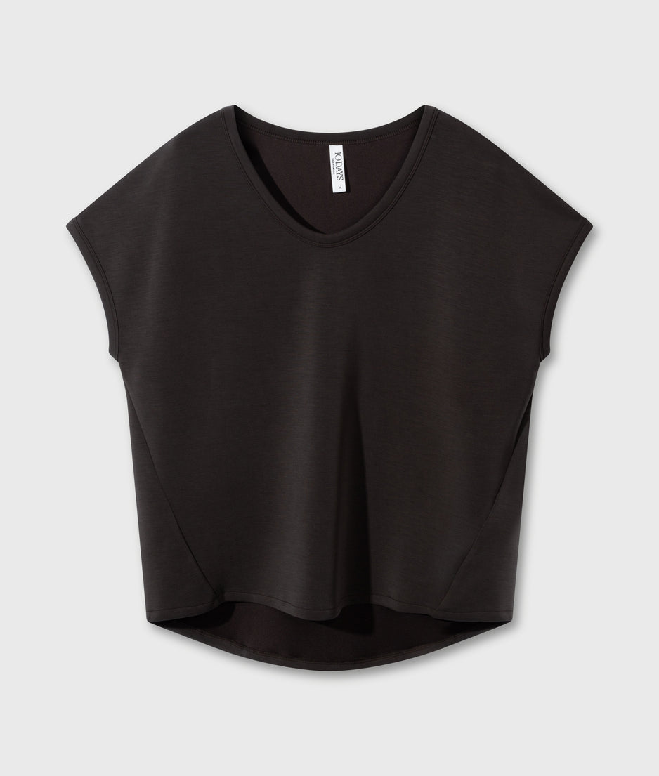 soft scuba v-neck tee | chocolate