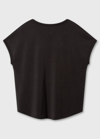 soft scuba v-neck tee | chocolate