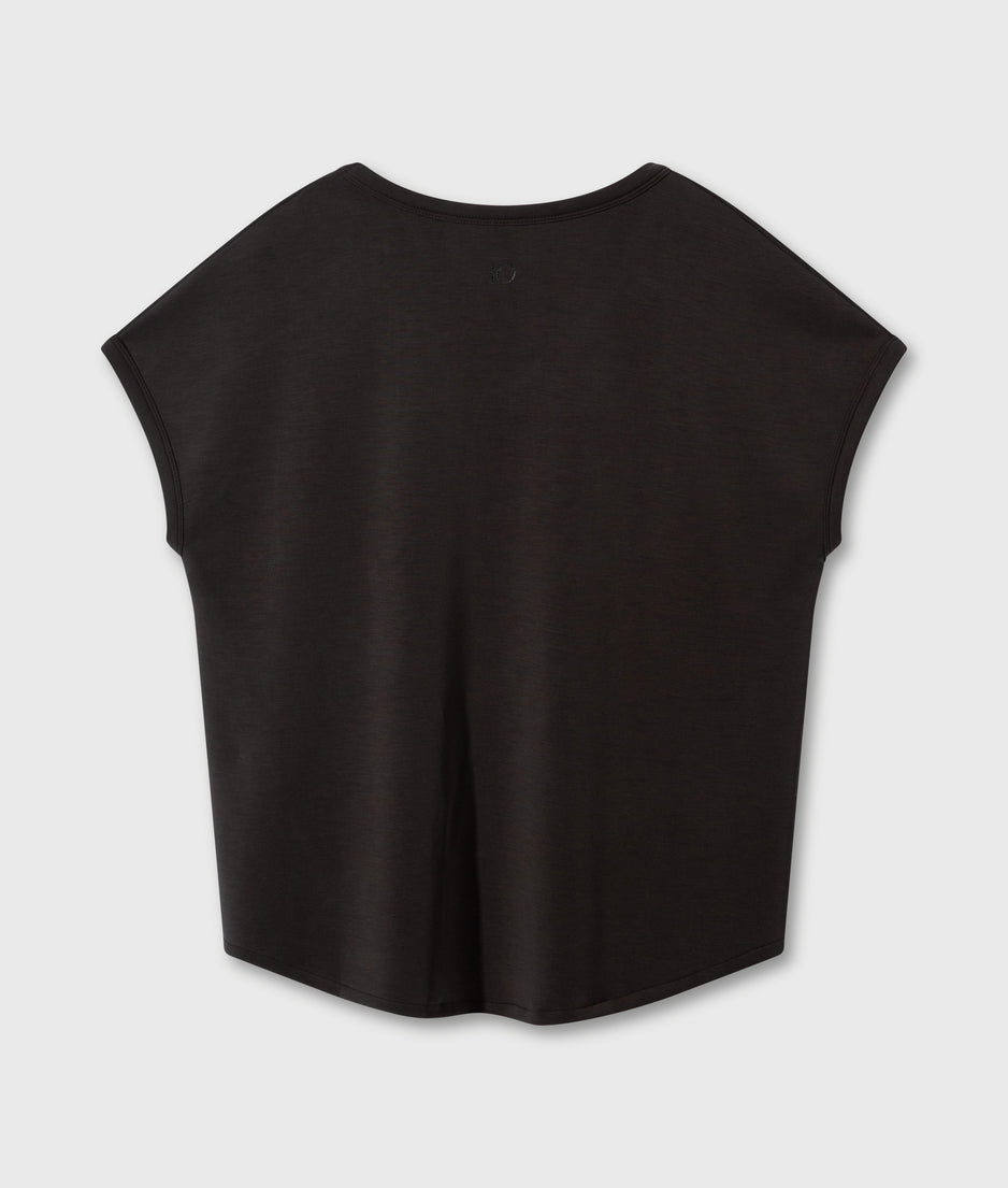soft scuba v-neck tee | chocolate