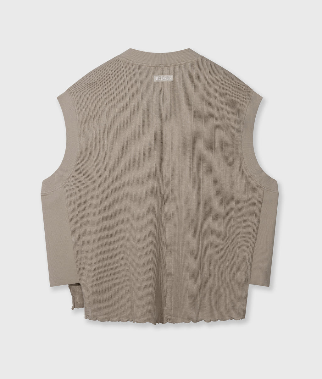 v-neck mesh top | fog
