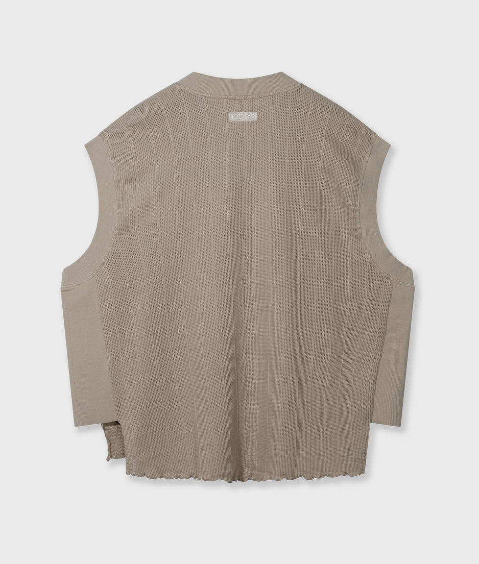 v-neck mesh top | fog