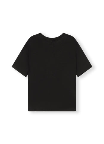 v-neck tee linen | black