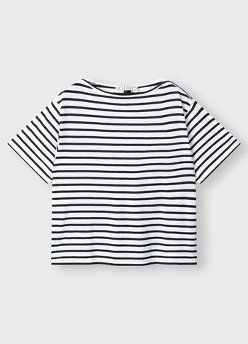 jersey tee stripes | ecru/black