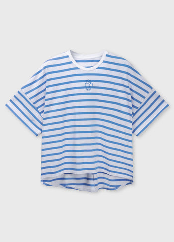 wide tee stripes | white/ultramarine