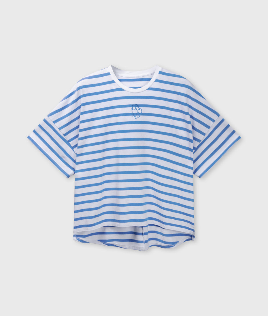 wide tee stripes | white/ultramarine