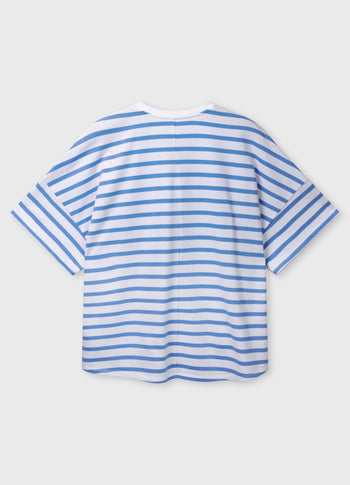 wide tee stripes | white/ultramarine