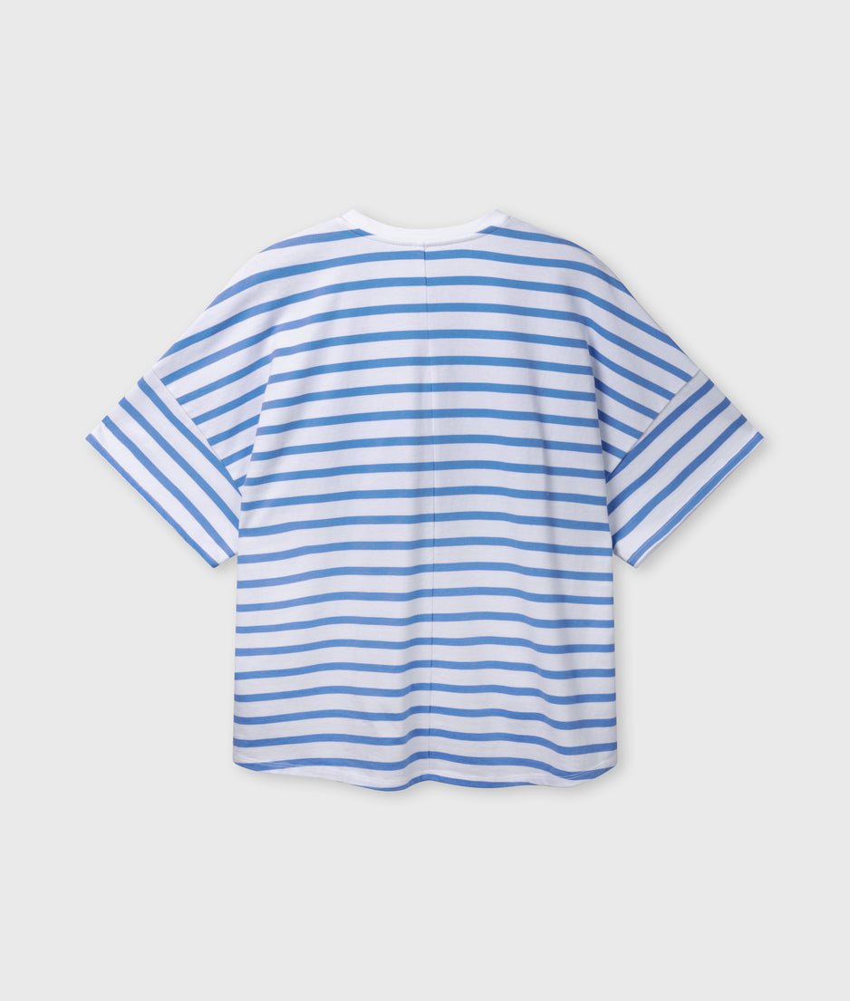 wide tee stripes | white/ultramarine