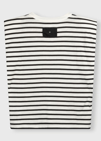 padded proud tee stripes | ecru/black
