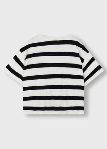 oversized tee stripes | white/black