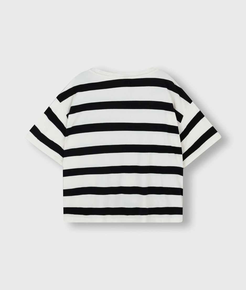 oversized tee stripes | white/black