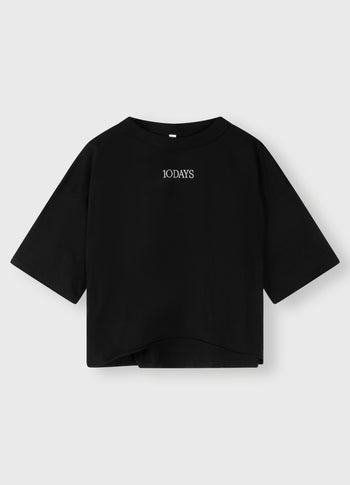 squared cropped tee | black