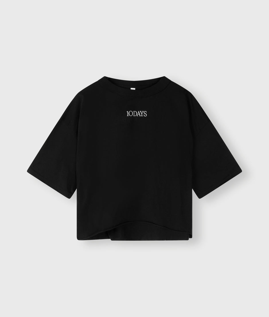 squared cropped tee | black