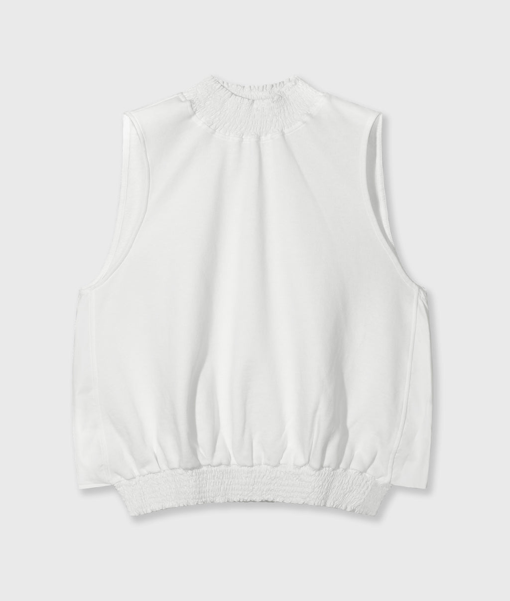 smocked top | ecru