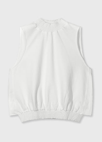 smocked top | ecru