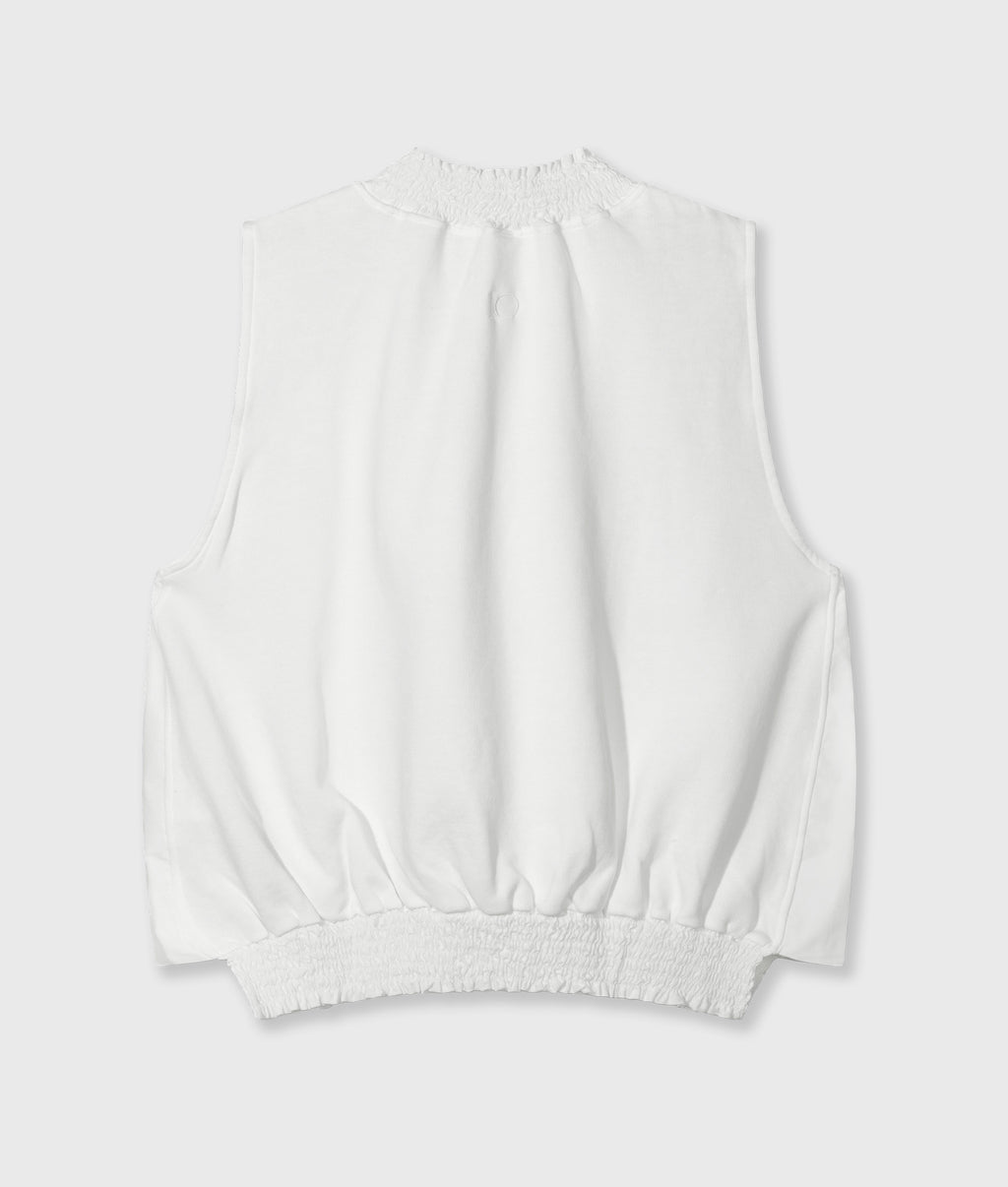 smocked top | ecru