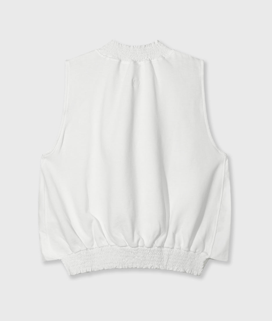 smocked top | ecru