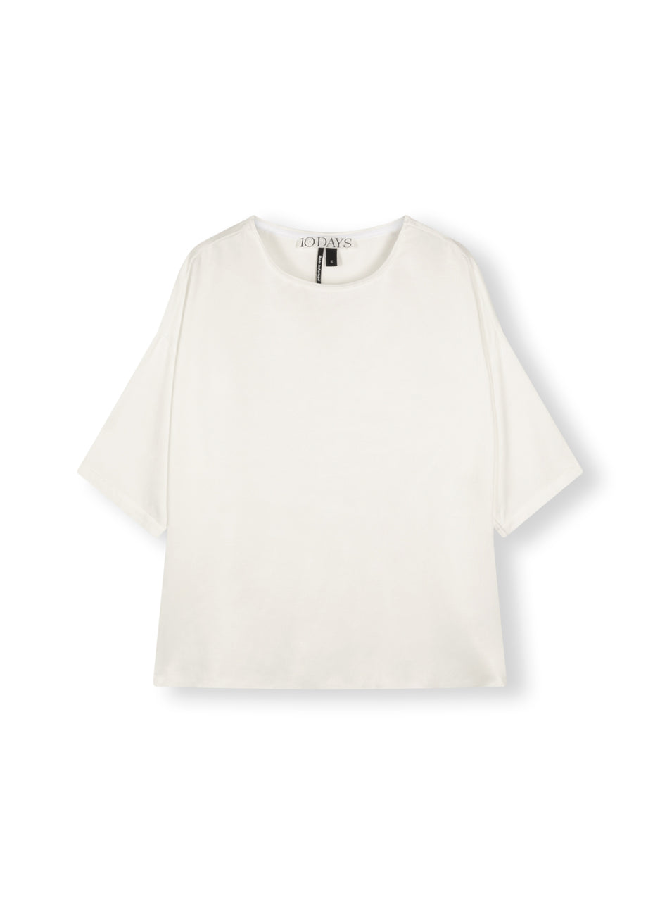 satin blouse | ecru