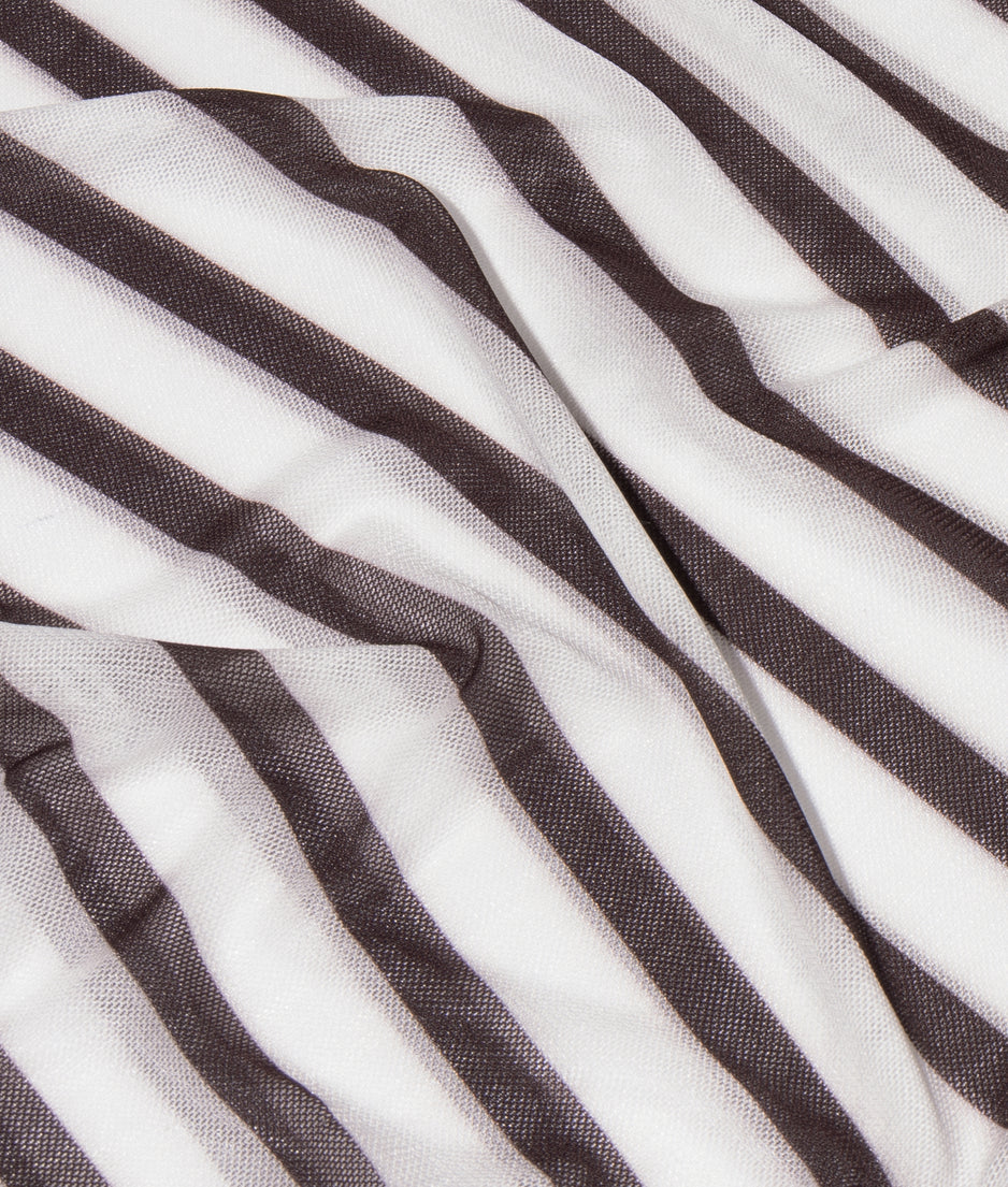 mesh long sleeve stripes | ecru/wine