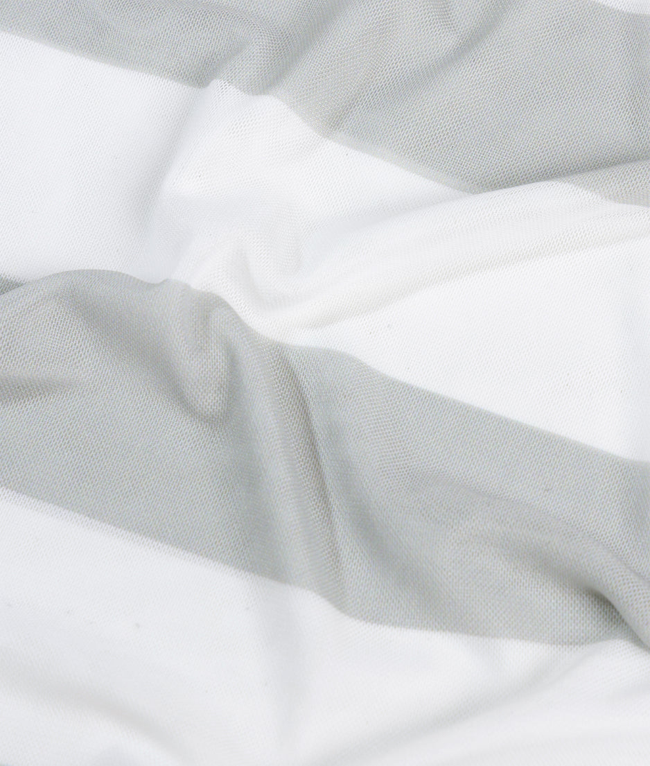 mesh long sleeve stripes | white/stone