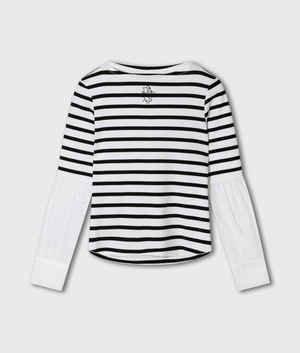 long sleeve tee stripes | ecru/black