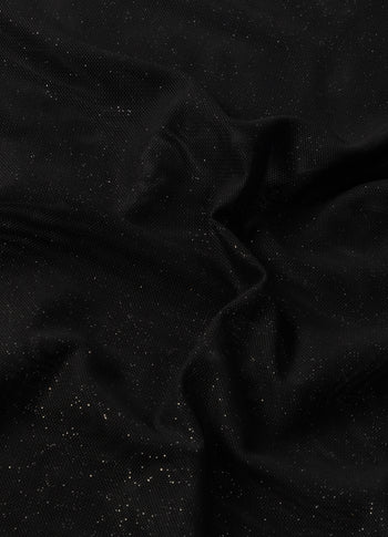 mesh tee glitter | black