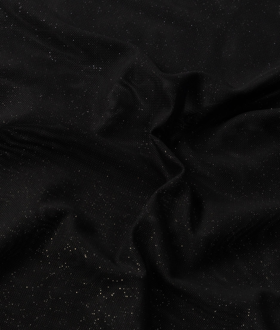 mesh tee glitter | black