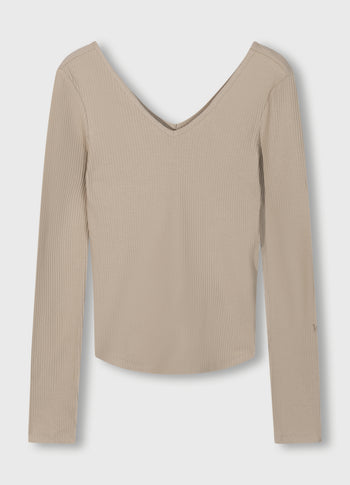 v-neck long sleeve ballet top | rope