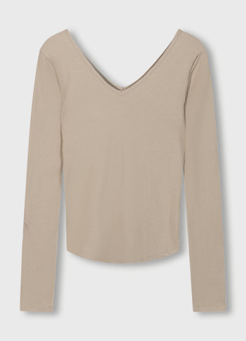 v-neck long sleeve ballet top | rope