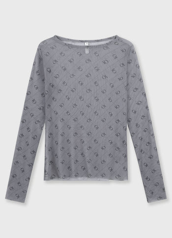mesh long sleeve monogram | light graphite