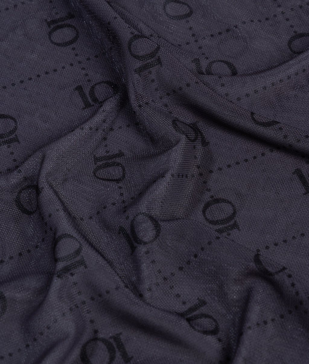 mesh top lange mouwen monogram | steel blue