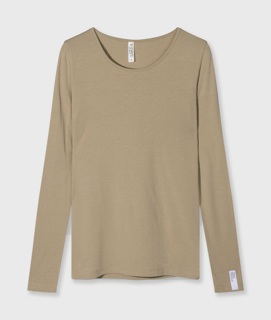 extra long sleeve tee modal | earth