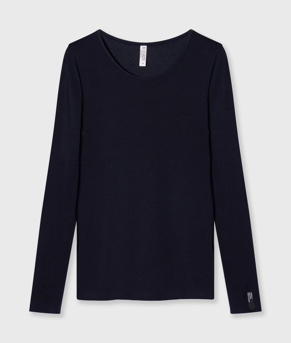 extra long sleeve tee modal | dark navy