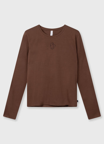 slim long sleeve tee | dark truffle