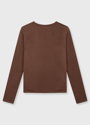 slim long sleeve tee | dark truffle