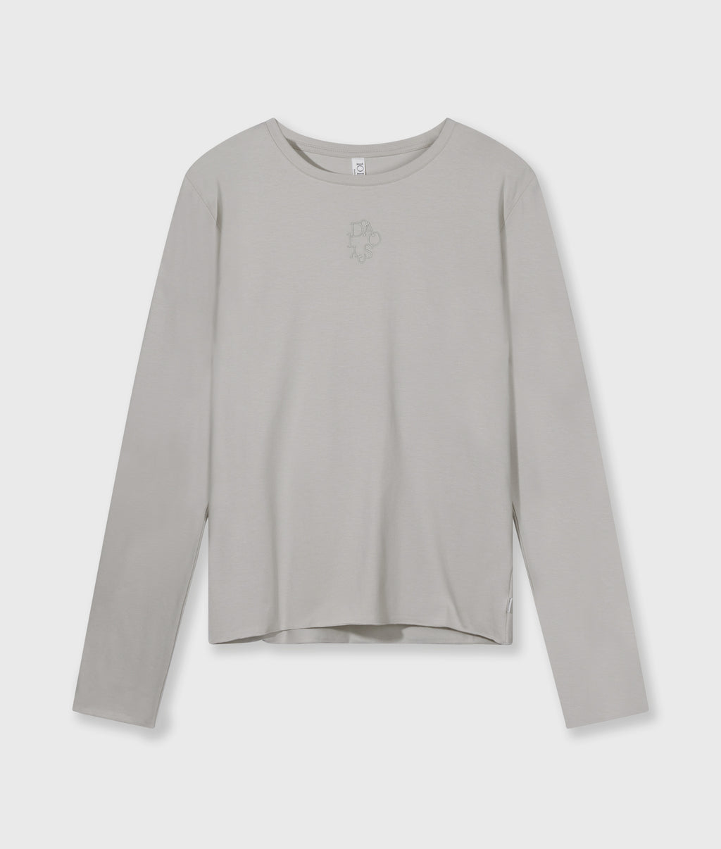 slim T-shirt lange mouwen | stone