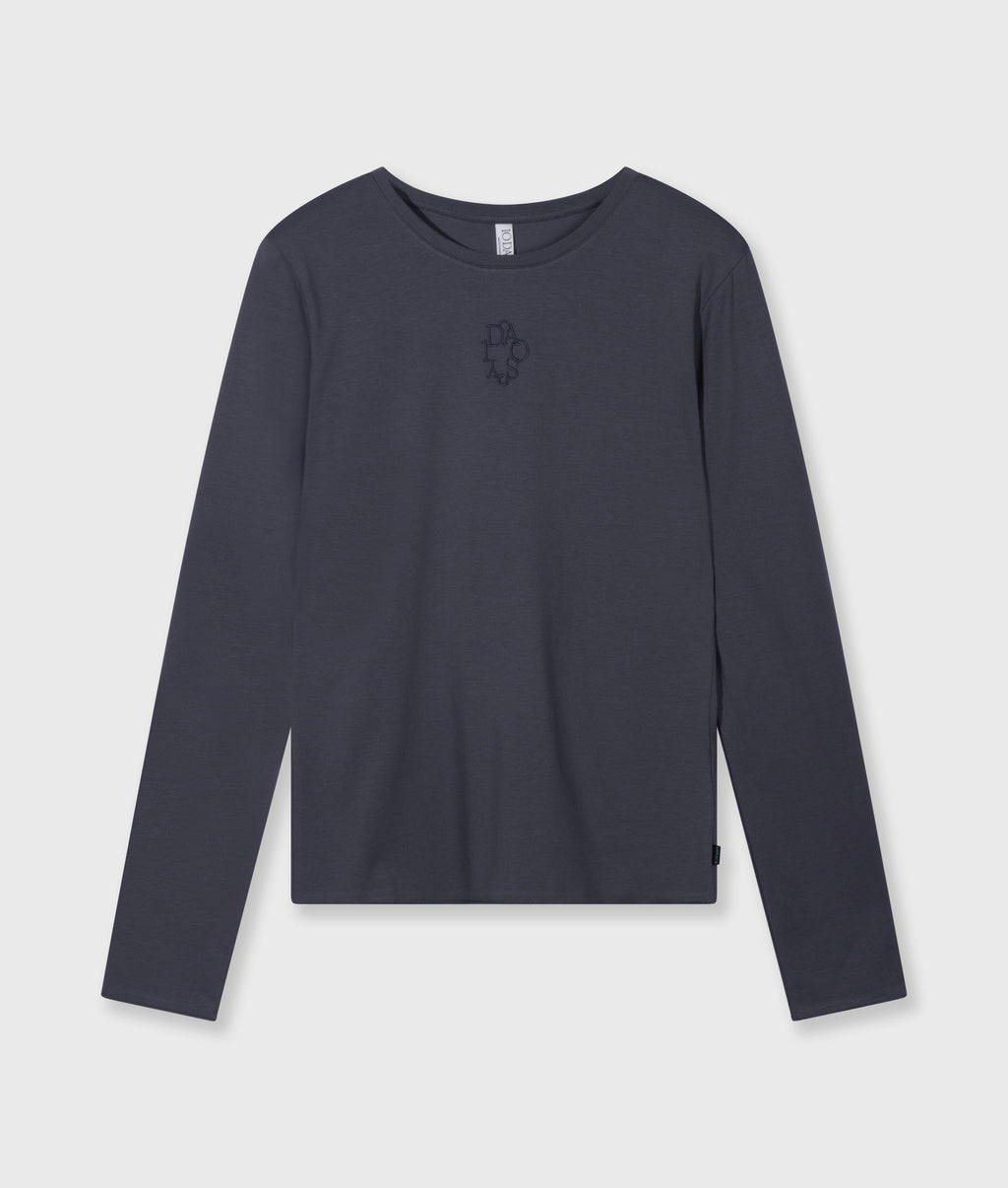 slim long sleeve tee | steel blue