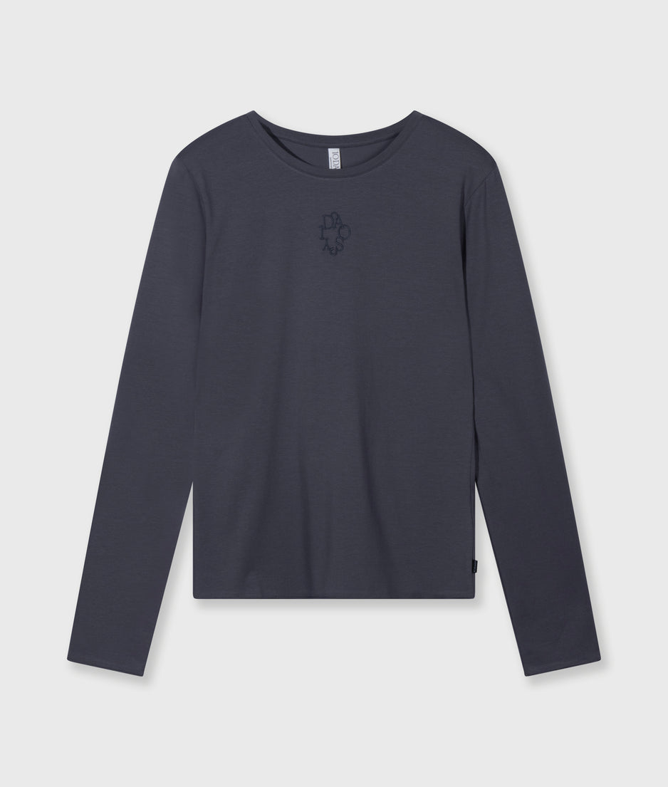 slim long sleeve tee | steel blue