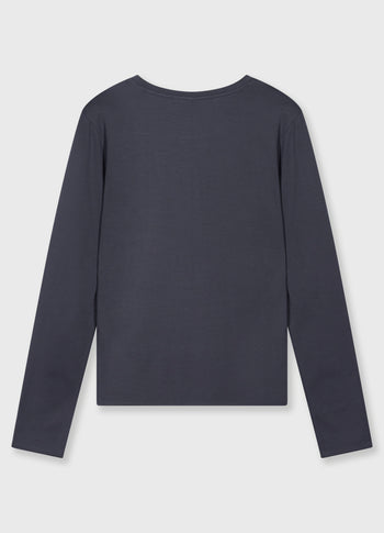 slim long sleeve tee | steel blue