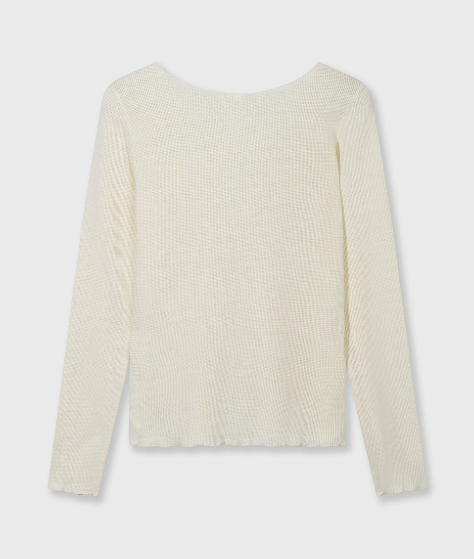 long sleeve tee mesh | soft vanilla