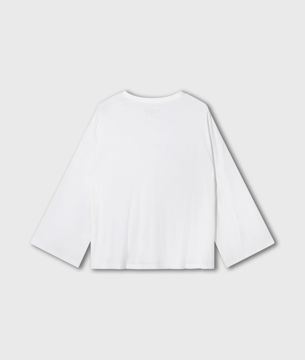 chique T-shirt met lange mouwen | ecru